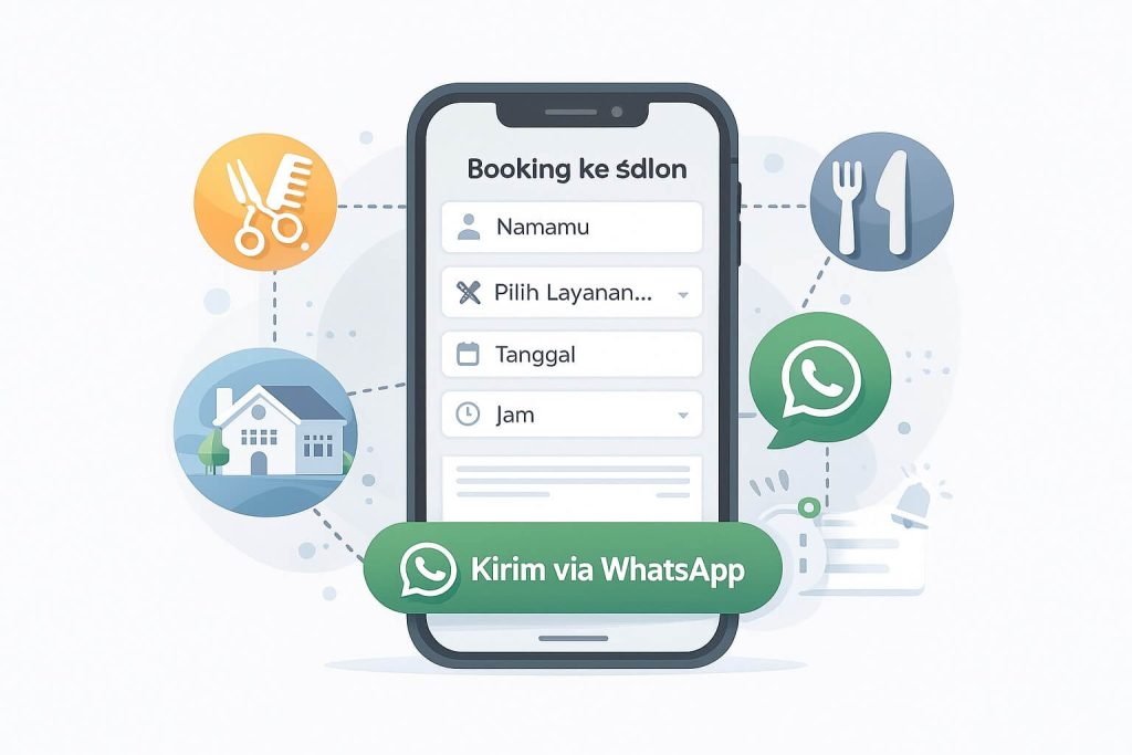 Halaman Pemesanan ke WhatsApp untuk Salon, Resto, dan Penginapan